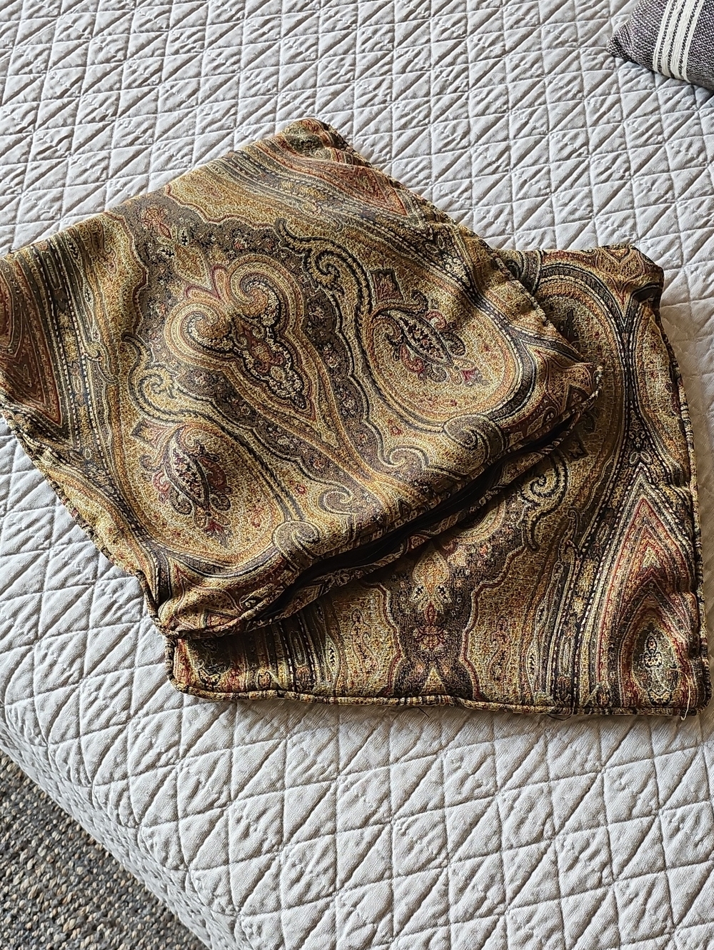 2 Ethan Allen Custom Pillow Covers Paisley